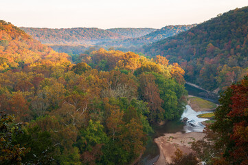 Morning Autumn Overlook of the Green River at Mammoth Cave National Park