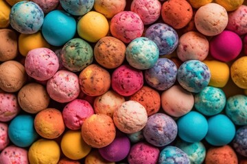 Fototapeta na wymiar food background. variety of tastes. colorful ice cream balls. Generative AI Generative AI