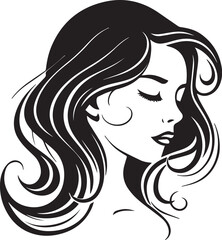 Beauty face vector illustration. Vector logo design for beauty salon or hair salon or cosmetic design