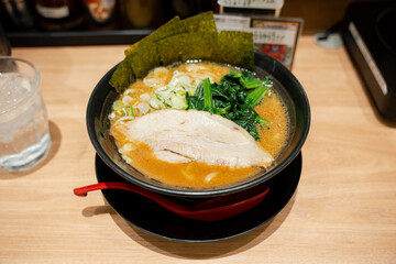 hot delicious ramen with slice pork belly and japanese pechay