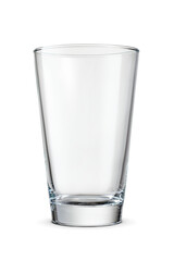 Empty shaker pint beer glass isolated. Transparent PNG image.