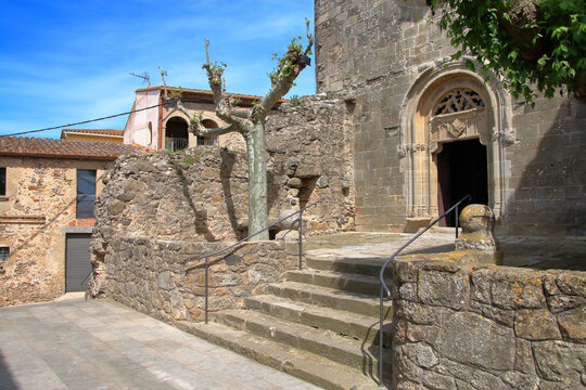 Entrance to the Church of St. Peter in the village of Pubol.