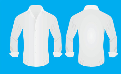 White man long sleeve shirt. vector illustration