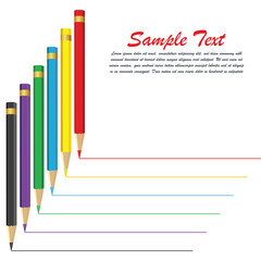 wooden color pencils on a white isolated background, Drawing colors, multicolour, colour pencils with lines