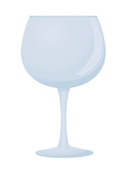 Empty gin tonic glass on white background, vector