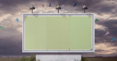 Large vintage blank billboard sign © stokkete
