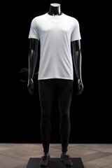 white t-shirt on vantablack street style inspired mannequin