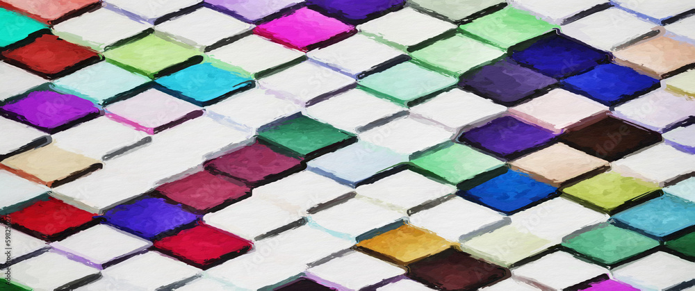 Wall mural colorful abstract mosaic with a rough texture background. colored square pattern background. picture