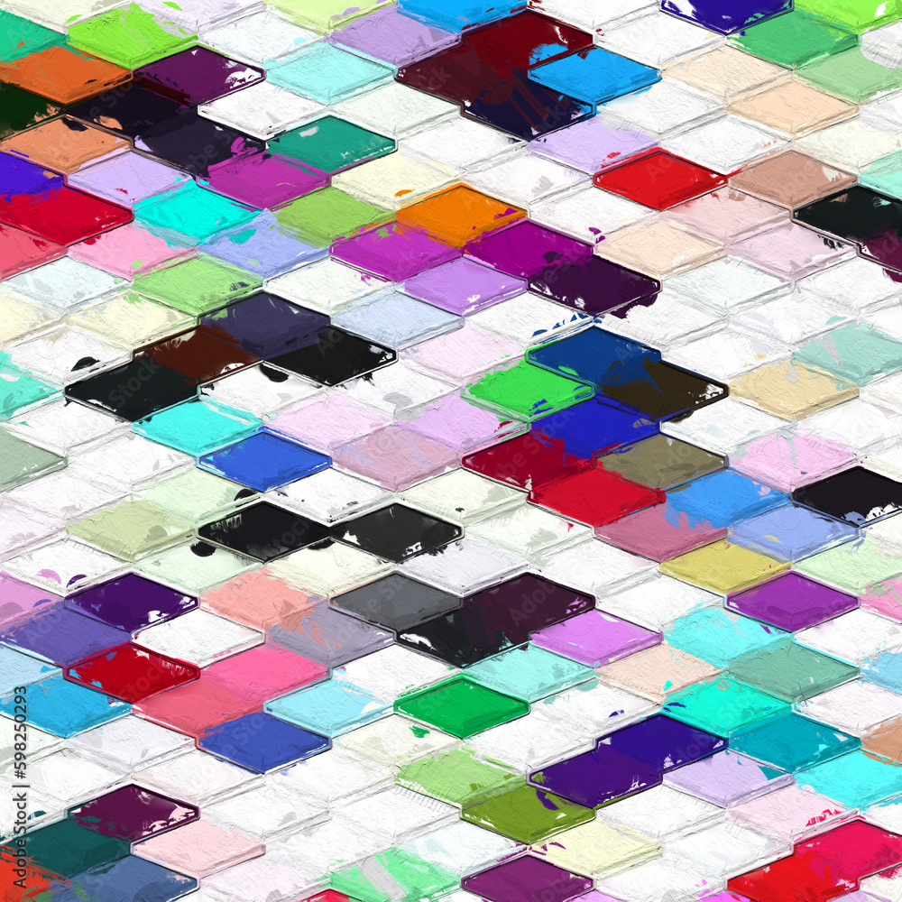 Wall mural colorful abstract mosaic with a rough texture background. colored square pattern background. picture