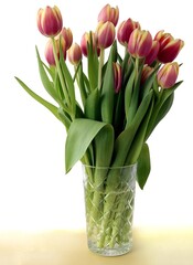 pretty colorful tulips flowers at spring