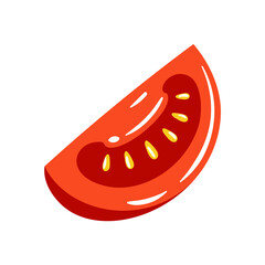 Red tomato isolated on white background. Vector illustration
