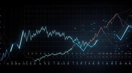 Growth graph and progress of business and analyzing financial data. - AI Generative