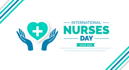 International Nurses Day background or banner design template celebrated in 12 may.