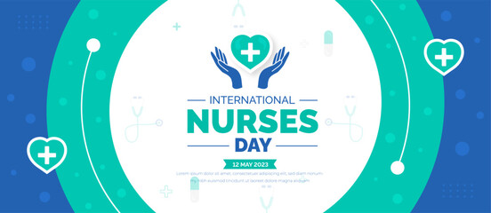International Nurses Day background or banner design template celebrated in 12 may.