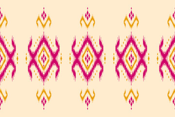 Ethnic ikat seamless pattern in tribal. Indian style. Design for background, illustration, fabric, clothing, carpet, textile, batik, embroidery.