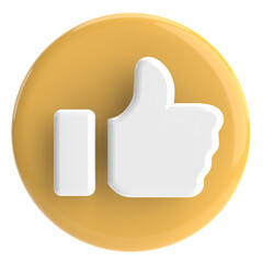 Like icon. 3D icon. 3D illustration.