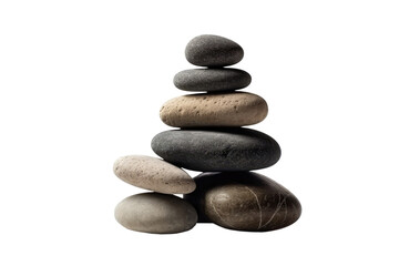 Zen Stones Stacked On Top Of Each Other Standing. On An Isolated Transparent Background, Png. Generative AI