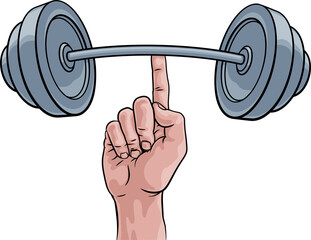 Weightlifting Hand Finger Holding Barbell Concept