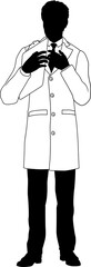 Scientist Engineer Inspector Man Silhouette Person