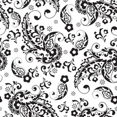 Paisley background. Seamless Hand Drawn vector pattern.