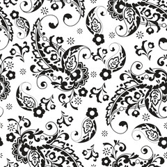 Paisley background. Seamless Hand Drawn vector pattern.