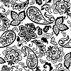 seamless paisley pattern. Vector Indian floral ornament.