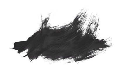 Black gray brush isolated on transparent background.