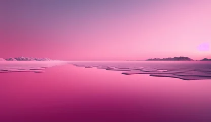 Keuken foto achterwand Roze Generative AI, Beautiful gradient scene landscape with light pink color, horizontal wallpaper. Abstract background with clouds and horizon.