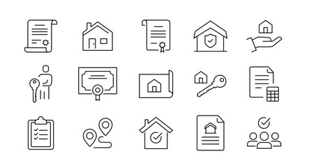 Real estate line icons
