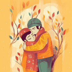 Obraz na płótnie Canvas People care for each other people love each other people