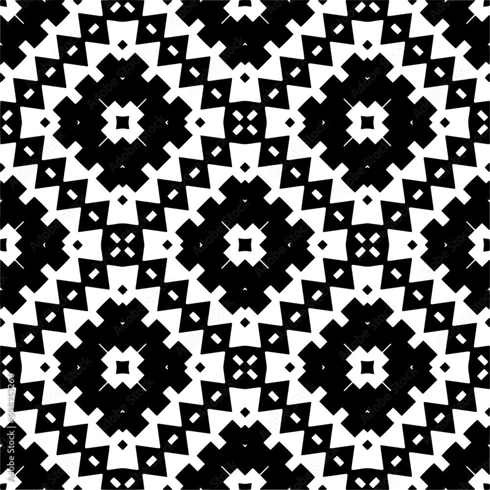 Wall mural seamless repeating pattern. black and white pattern for web page, textures, card, poster, fabric, te