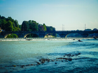 Fototapeta na wymiar River Po flowing thru Torino