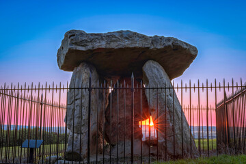 Kit's Coty House megalith monument in Kent, England at sunset. Built between 4500 and 3800 BC.