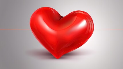 Fototapeta premium Symbol of Love and Valentine's Red heart shape isolated on white background.
