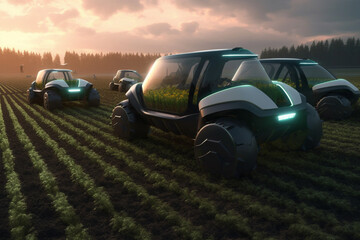 An image depicting the use of innovative technology and sustainable practices in modern agriculture. Ai generated.