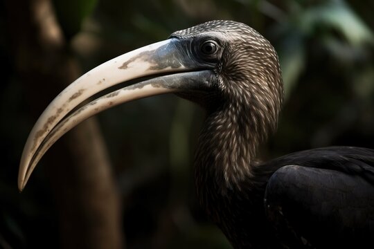 A bird with a long curved bea