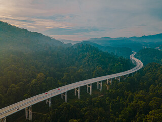 Rawang Bypass Bridge In The Mountains