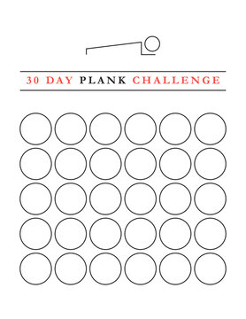 30 Day Plank Challenge Printable Calendar