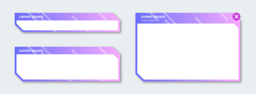 Futuristic lower third and pop up illustration. Video overlay element.