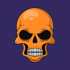 Human skull mascot logo. Cartoon emblem. Vector illustration