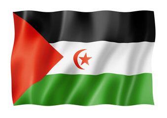 Sahrawi flag isolated on white