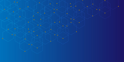 Abstract technology background with hexagons and lines. Graphic concept for your design