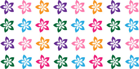Colorful flower pattern on white background. Vector illustration for your design