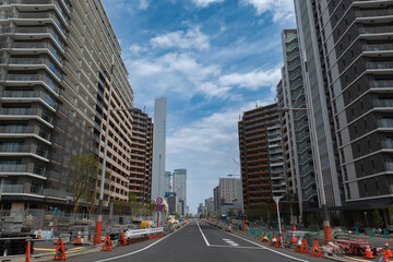 Naklejka premium 晴海五丁目で再開発が進む選手村跡地の整備（東京都中央区）