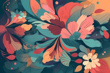 Modern abstract floral pattern flower design. Generative AI
