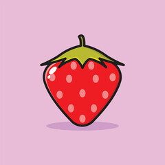 strawberry fruit cartoon illustration vector