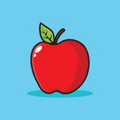 apple fruit cartoon illustration vector
