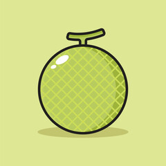 melon fruit cartoon illustration vector