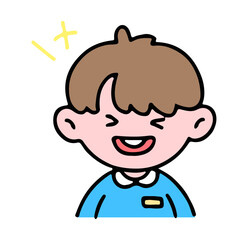 A little cute boy laughing, isolated on a background vector illustration.