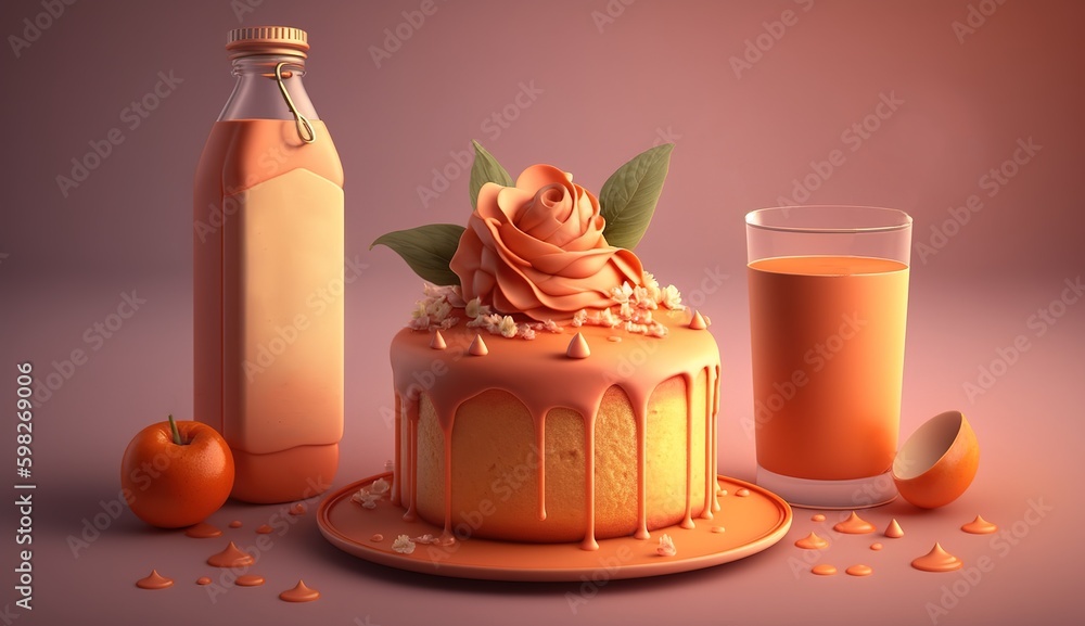 Aufkleber cake with fruit juice as a symbol of mother's day generative ai generative ai